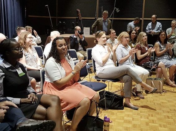 group of people attending a civic event