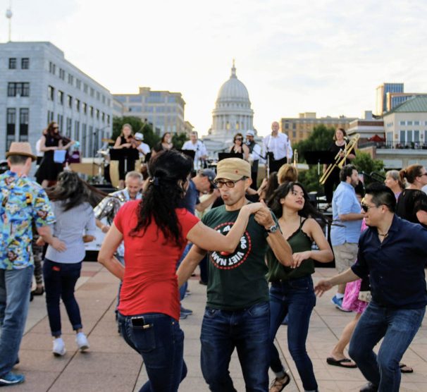 people dancing to music