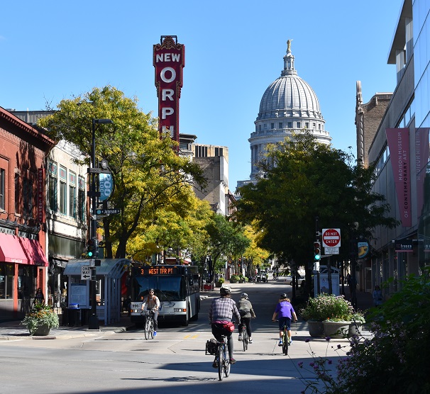 State Street bikes and bus image