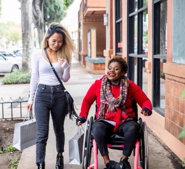 Picture of pedestrians on a sidewalk